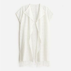 JCrew Eyelet beach poncho swim coverup